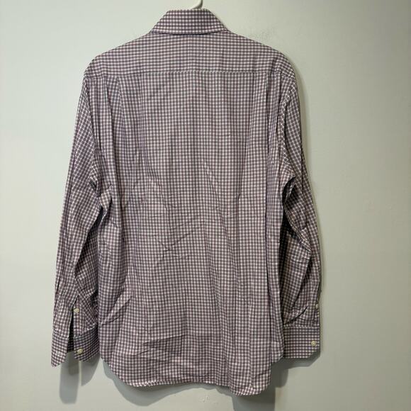 Gitman Bros. Mens‎ Dress Shirt Medium Red Blue Plaid Preppy Nautical USA Made - Picture 5 of 6